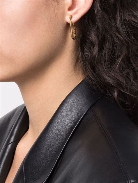 versace safety pin belt|versace safety pin earrings.